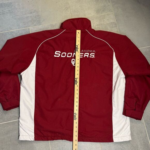 Oklahoma Sooners Red Oak Sportswear Fleece Lined Full Zip Embroidered Jacket XL - Picture 8 of 16